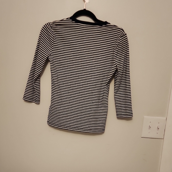 Ralph Lauren Navy and White Striped Lace-Up Top - Picture 3 of 3